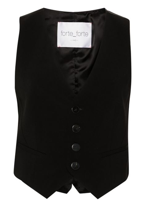 Black V-neck adjustable vest forte forte  - women FORTE FORTE | Blazers | 132208001